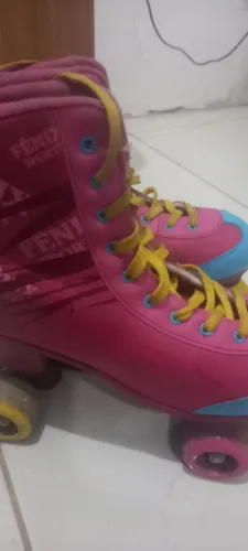 Patins quad 4 rodas fênix sports N° 39 ao 42 rosa- pouco uso
