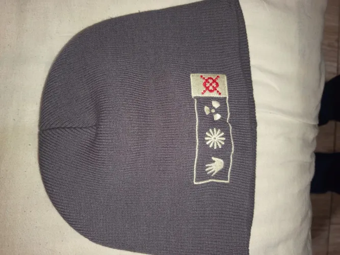 Gorro oficial, da franquia dos jogos zero escape:virtue's last, reward, de tricô cinza