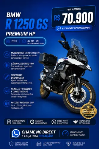 BMW R1250GS 2020 BAIXO KM MUITO NOVA 