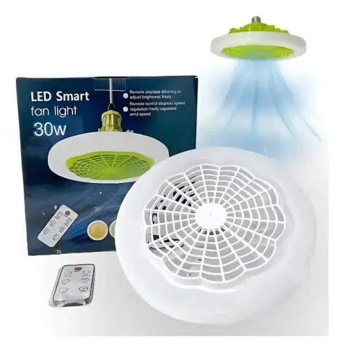 Luminária Ventilador Led Smart Light Com Controle 30w E27 Branco