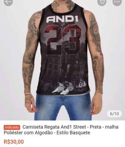 Camiseta regata tamanho P