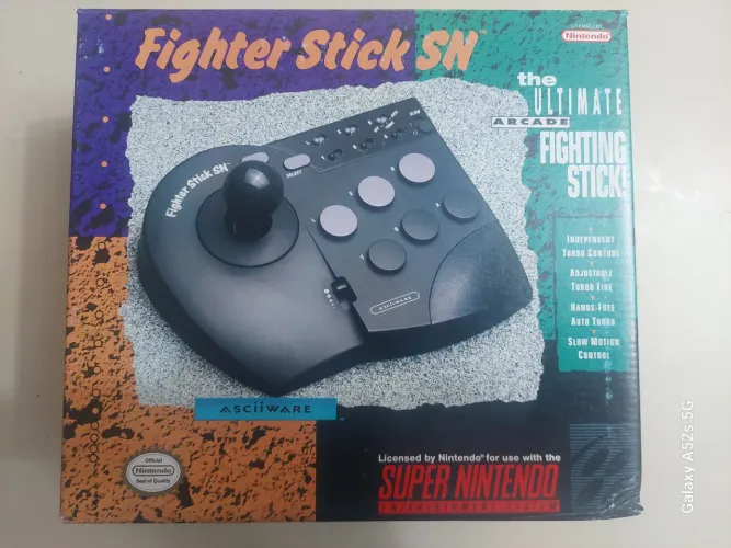 Controle arcade Fighter Stick SN para snes completo