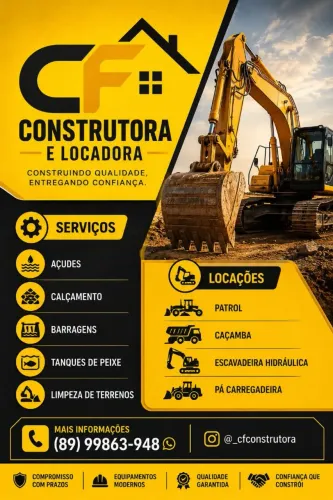 Limpeza de terreno e locação de máquinas 