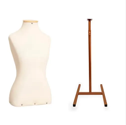 Manequim Busto Feminino com Pedestal Ajustável Costura e Vitrines Branco