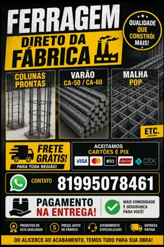 Ferragens direto da fábrica, compre e receba em casa , pagamento na entrega