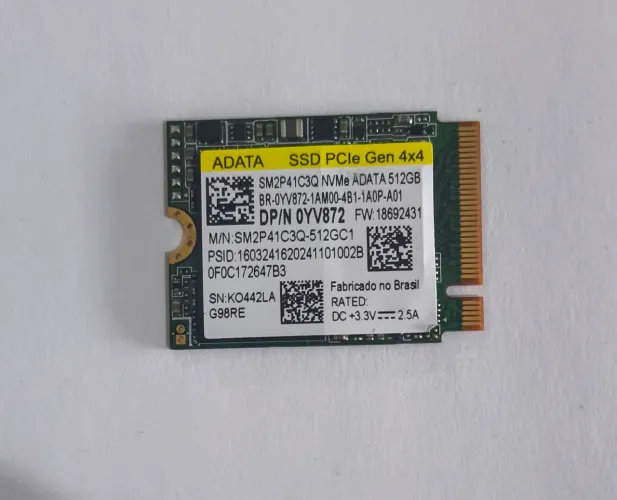 SSD ADATA 512GB NVMe M.2 2230 PCIe Gen4x4 - 93% Saúde
