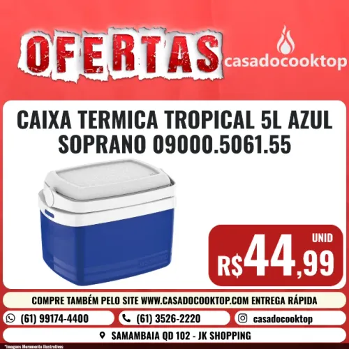 CAIXA TERMICA TROPICAL 5L AZUL SOPRANO 09000.5061.55
