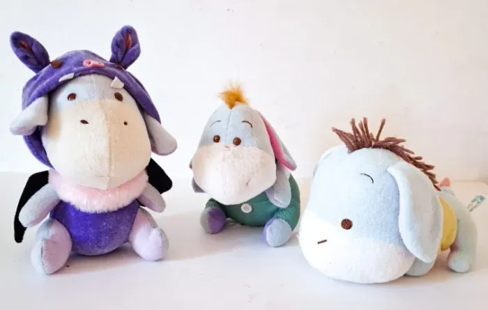 Lote 3 Pelúcias burrinho Bisonho Eeyore Disney