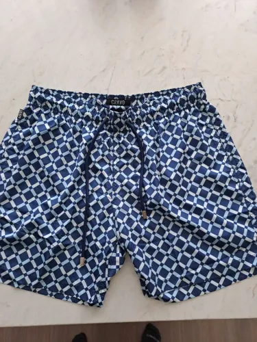 Shorts NOVO praia azul quadriculado adulto P