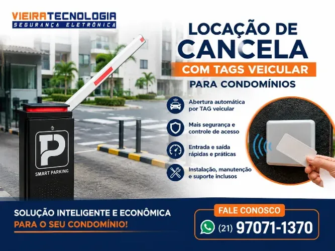 Cancela automática com sistema tags para condomínios