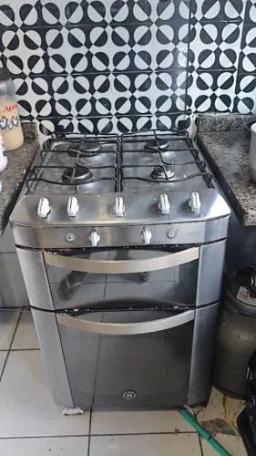 Fogão GE 4 Bocas Inox Funcionando