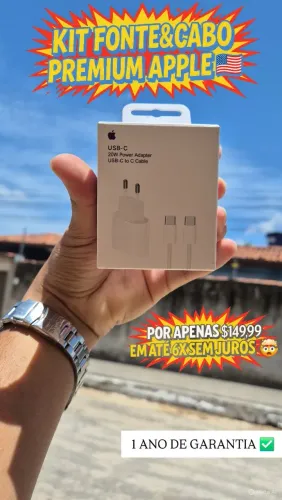 KIT PREMIUM FONTE E CABO APPLE