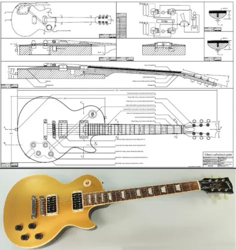Moldes plantas de guitarra baixo violao e ukulele