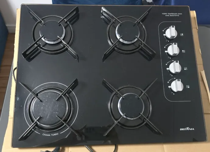 Cooktop a Gás 4 Bocas Bivolt + Tampa
