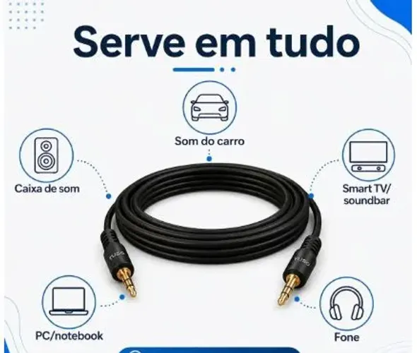Cabo estéreo 3,5mm headphone e PS2