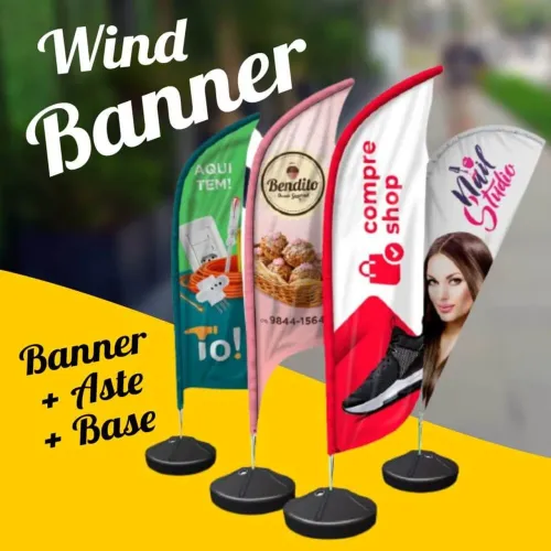 Windbanner completo com Arte personalizada
