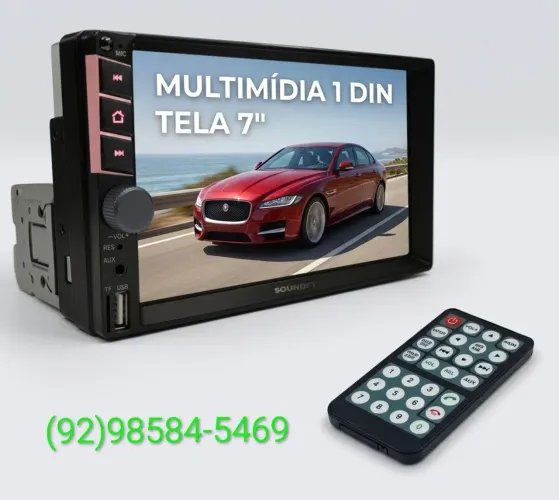 Central multimídia 1 Din , modelo universal