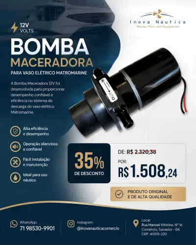 Bomba maceradora p/ vaso sanitário