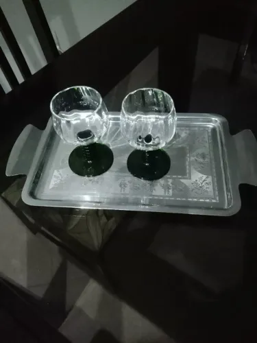 Par de cálices em Cristal para Licor (Sem a bandeja)