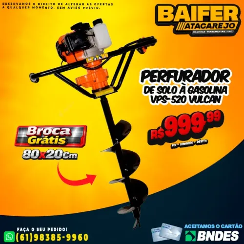 Perfurador de Solo à Gasolina VPS-520 Vulcan