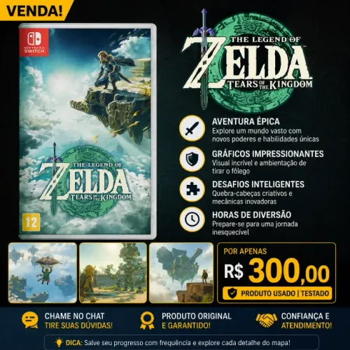Zelda: Tears of the Kingdom Usado - Estado de Novo! R$ 300,00