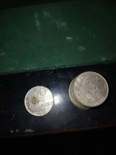 Moedas antigas 12unidde 50 centavos anos1970,1 unid1967.