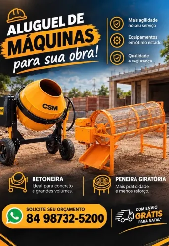 Aluguel de betoneira e peneira