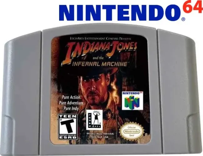 Cartucho Jogo Indiana Jones e a Máquina Infernal Machine Nintendo 64 N64 Fita Versão dos E