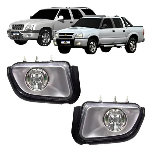 Par Farol Milha Chevrolet S10 Blazer 2001 A 2009 Crista Cristal