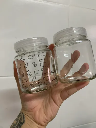 Kit Potes de Vidro Infantil para Papinha e Leite Materno