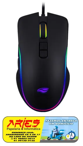 MOUSE GAMER C3TECH HAVOC 7 BOTÕES 4800 DPI SUPORTE A MACROS LED RGB