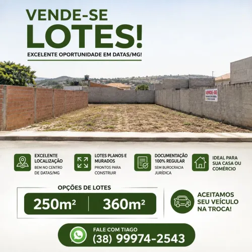 Vendo Lotes em Datas/MG
