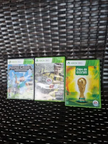 Jogos Xbox 360 - Minecraft, FIFA 17 e Copa do Mundo 2014 (Original)