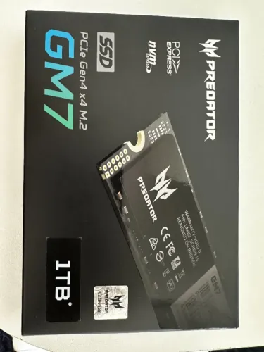 NVMe M.2 SSD Acer Predator GM7 1TB, Preto, Novo, Gen4 x4, 7.4GB Leitura, 6.5GB Gravação 02