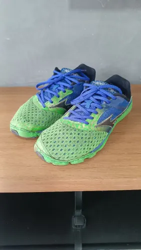 Tênis Mizuno Wave Cursoris Verde/Azul Original - Tam 40