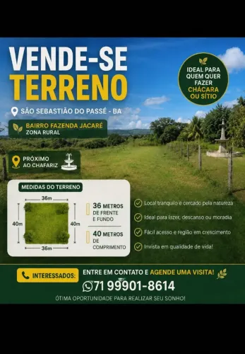 Grande oportunidade, terreno localizado próximo a BA 512 !