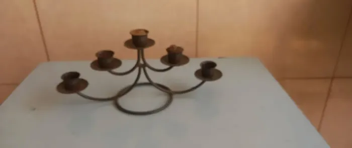 Castiçal Candelabro de Mesa em Ferro para 5 Velas