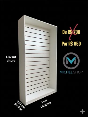 Estante 1 metro expositor MDF Canaletado ?/ Novo R$ 550