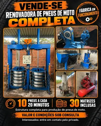 Maquinário completo para renovação de pneus de moto CONTARIM