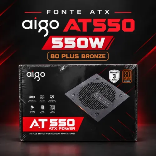 Fonte ATX AIGO 550W 80 Plus - Nova