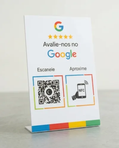 Placas de Avaliação do Google - NFC / Qr Code