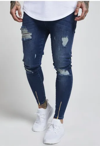 Calça Jeans Dustin Club Rasgada Premium Destroyed Lycra Ziper - usada