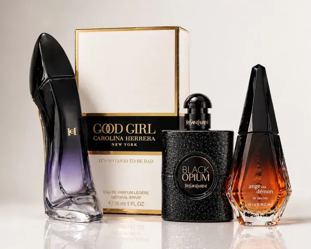 Kit Perfumes Originais Importados - Good Girl, Black Opium e Givenchy (Quase Cheios)