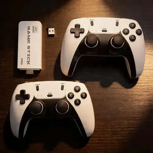 Gamer Stick Branco Com 20 Mil Jogos Nostalgicos Branco Com 2 Controles Sem Fio