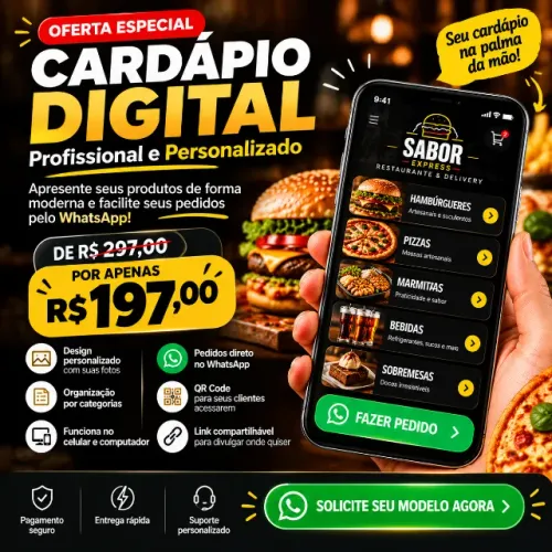 Cardápio Digital Profissional para Restaurante e Delivery
