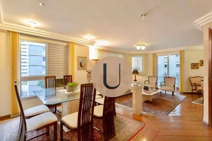 Apartamento Mobiliado de 198m² em Higienópolis: 3 Dorms (1 Suíte Master) e 3 Vagas Fixas.