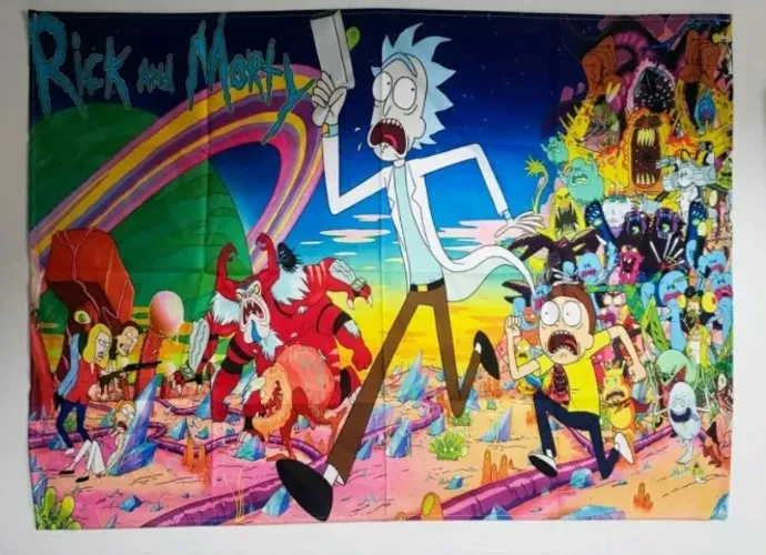 Bandeira/Painel Rick and Morty 75X90CM