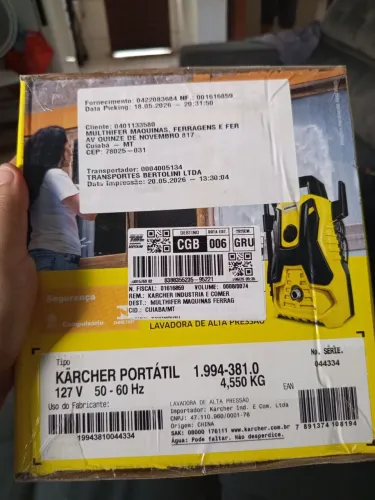 Lavadora de Alta Pressão Kärcher Portátil 127V - Nova na Caixa
