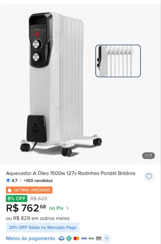 Aquecedor BRITANIA 110V