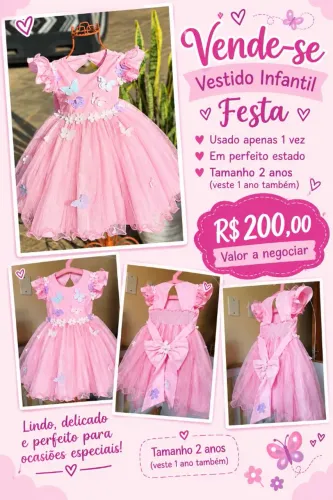 Vende-se vestido infantil festa